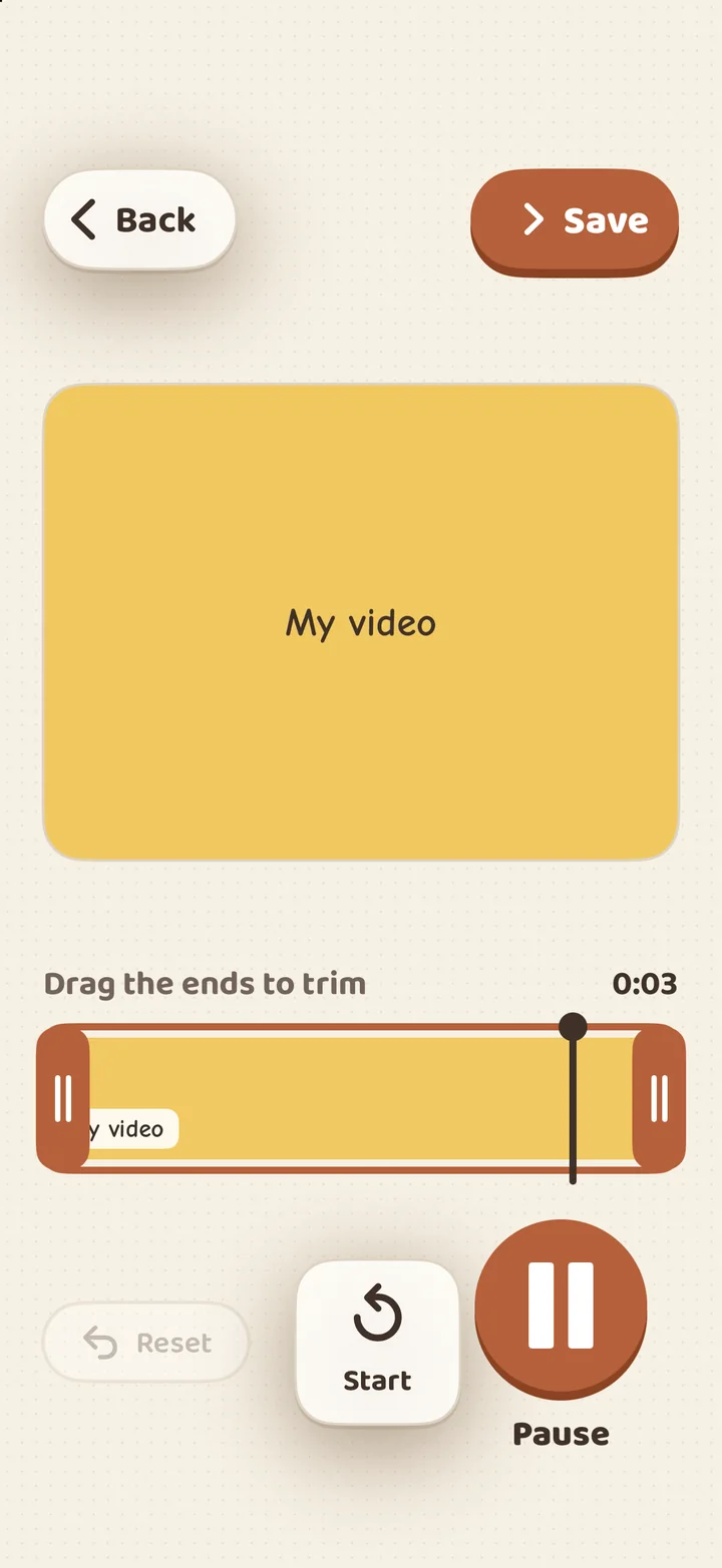 Klappe’s home screen with an empty library.